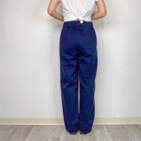 NWT J. CREW navy pull-on pants straight leg pockets tall nautical XST 3007 - Picture 4 of 14